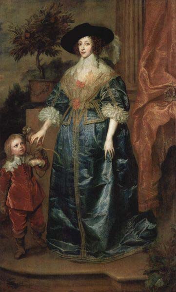 Anthony Van Dyck Henrietta Maria and the dwarf, Sir Jeffrey Hudson,